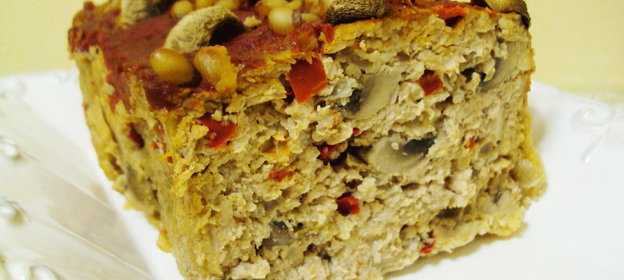 Мясной хлебец с грибами и перцем