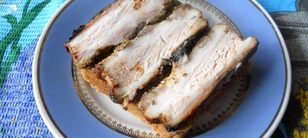 Грудинка запеченная с горчицей и мятой