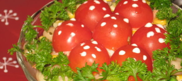 Грибной салат «Мухомор»