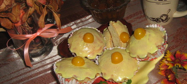 Ванильно-лимонные кексы с лимонной глазурью