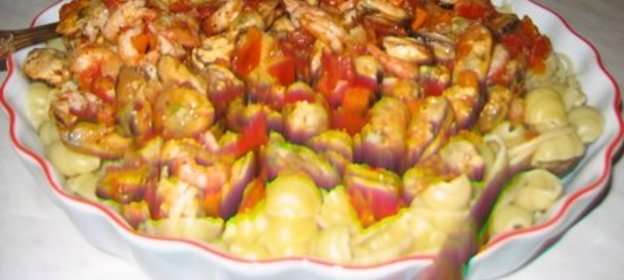 Макароны с креветками