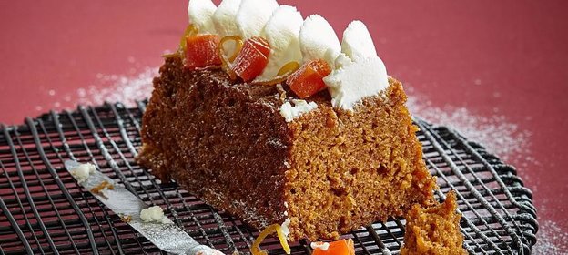 Морковный кекс с имбирем, апельсинами и цукатами