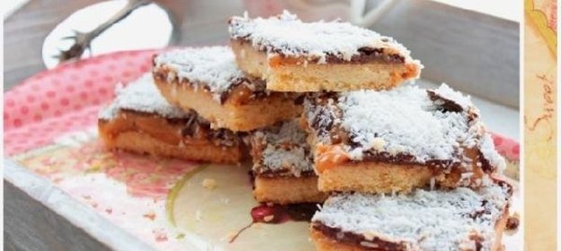 Песочное печенье со сгущёнкой и шоколадом