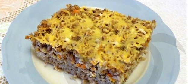 Запеканка из гречки с фаршем