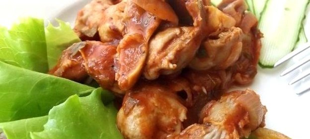 Гуляш из желудков куриных