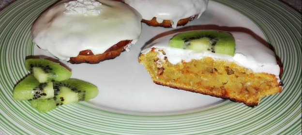 Морковно-яблочные кексы с грецким орехом