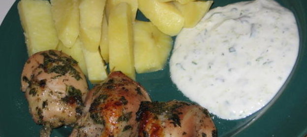 Куриные кусочки с мятой и лаймом