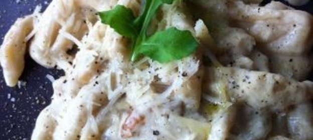 Паста ньокки с белыми грибами и ароматом трюфеля