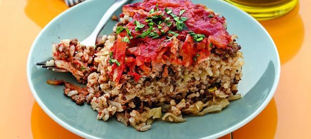 Запеканка из фарша с капустой