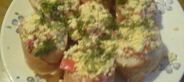 тарталетки бедняка или салат в багете