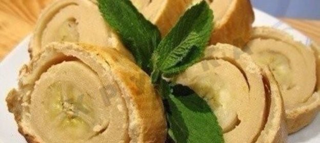 Творожный десерт с бананом