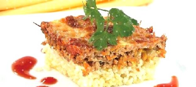 Рисовая запеканка с фаршем