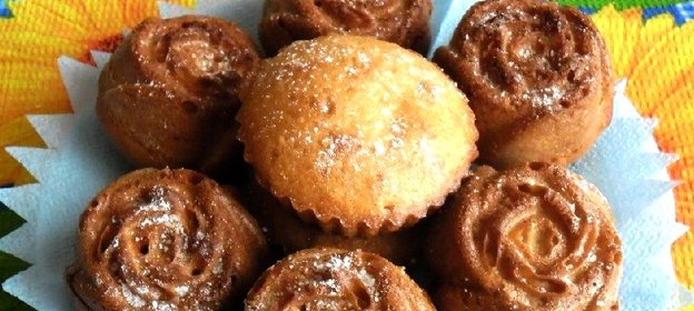 Кексики на кефире в формочках