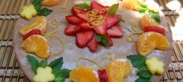 Шоколадно-манговый торт