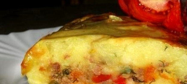 Запеканка из пюре и фарша