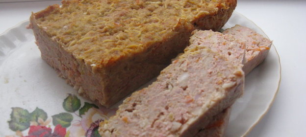 Мясной хлебец с вермишелью быстрого приготовления