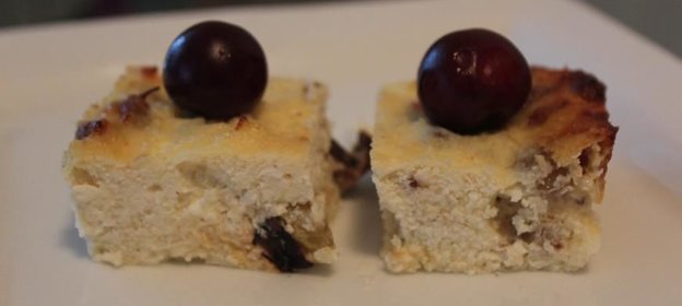 Творожная запеканка с сухофруктами без сахара