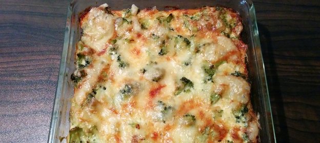 Запеканка из брокколи с фаршем
