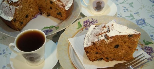 Постный медово-карамельный кекс