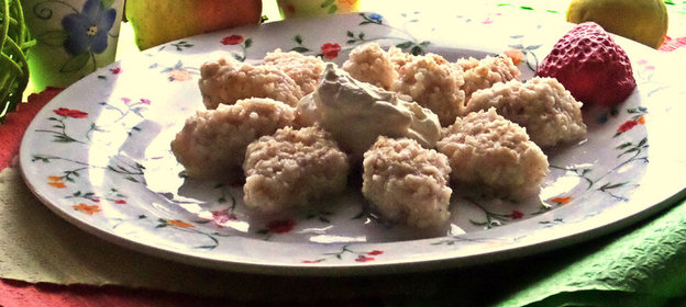 Ленивые вареники с яблоком (без муки)