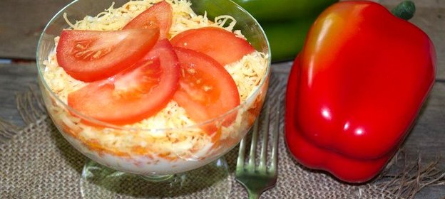 Салат с крабовыми палочками и морковкой