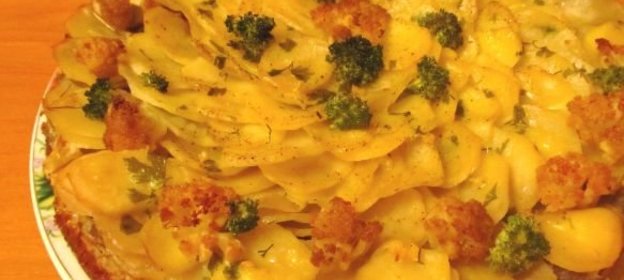 Запеканка из айвы с курицей