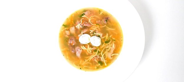 Куриная лапша с потрохами