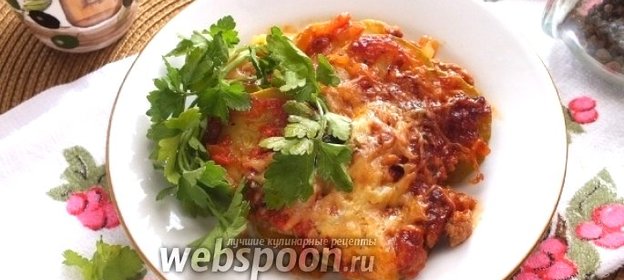 Запеканка из кабачков с фаршем из индейки