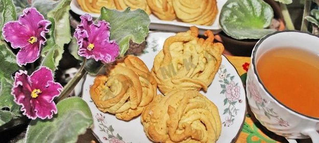 Печенье Хризантема через мясорубку