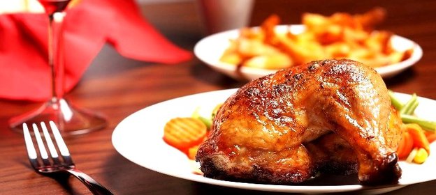 Вкусная жареная курица