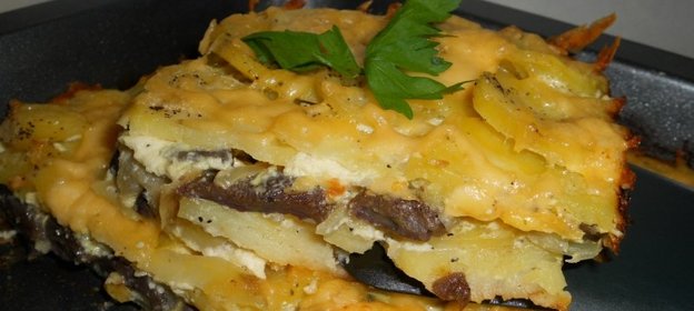 Запеканка картофельная с грибами