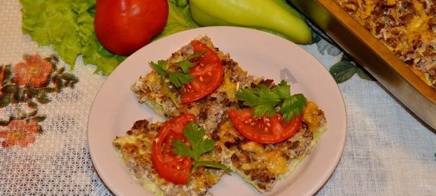 Запеканка из тертых кабачков с фаршем в духовке