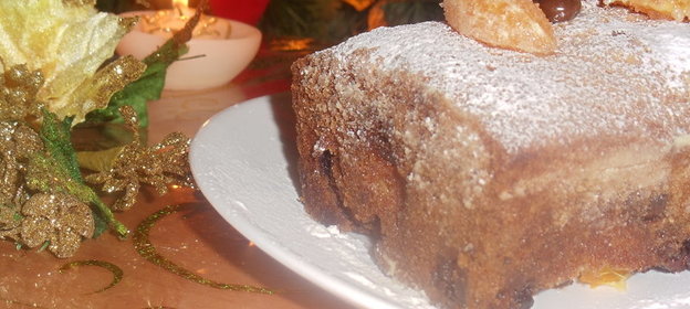 Рождественский кекс с карамелизованными мандаринами