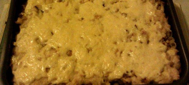 Запеканка из макарон с курицей