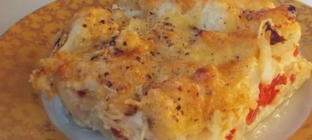 Запеканка из цветной капусты с помидорами