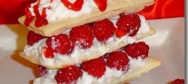 Мильфей - слойки с малиной