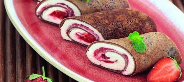 Шоколадные блинные рулетики