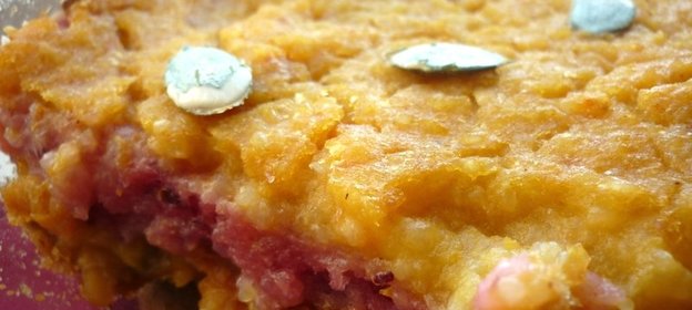 Рисовая запеканка с тыковкой и клюковкой)