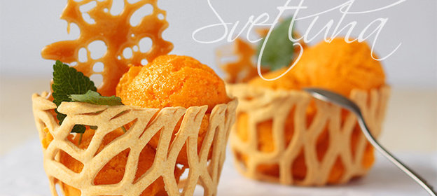 Сорбет в хрустящих корзиночках Тезка+манго=любовь