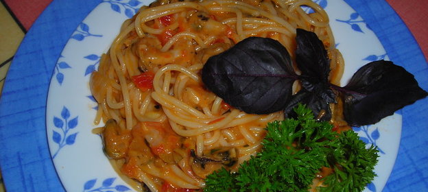 паста ФРУТТИ ДИ МАРЕ (спагетти с морепродуктами)