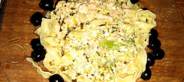 Паста Регинетте с семгой и брокколи