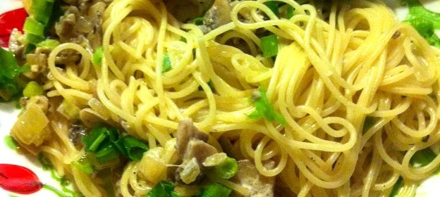 Паста в сливочно-грибном соусе