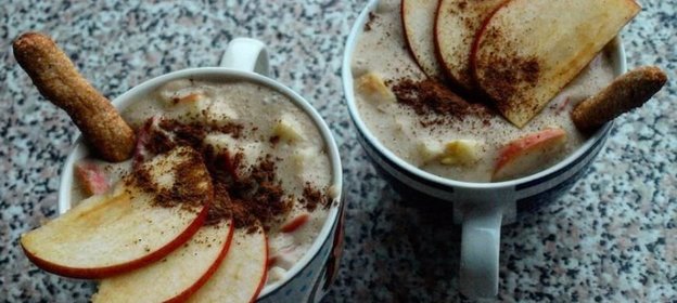 Овсяный суп с яблоками и ореховым печеньем