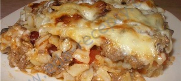 Запеканка из макарон с фаршем в духовке