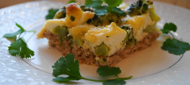 Запеканка с мясным фаршем и брокколи