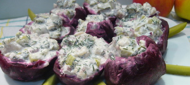 Свекла фаршированная селедочным салатом