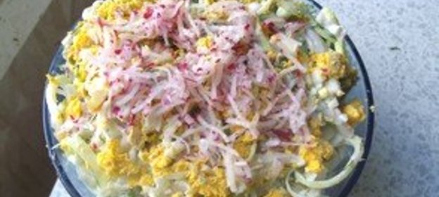 Салат с кальмарами( мой вариант)