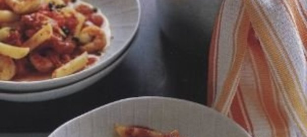 Макароны с креветками