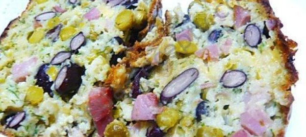 Кекс с ветчиной и сыром