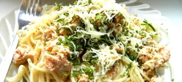 Паста с тунцом в сливочном соусе